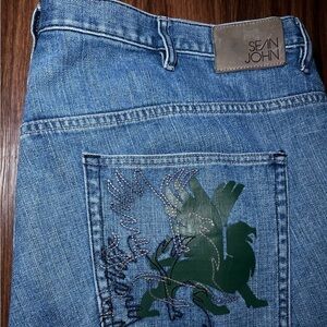 SOLD Sean John Men's Blue and Green Jeans
